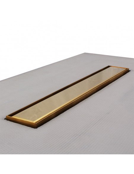 Sealed And Waterproofed Gold Linear Drain