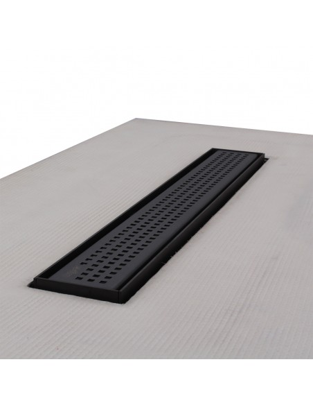 Sealed And Waterproofed Black Linear Drain