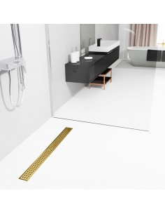 Wet Room Kit For Microcement Finish: Tray, Waste Trap And Drain Cover Mistral Silver