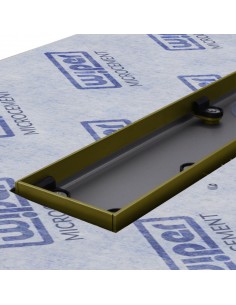 Wet Room Kit For Microcement Finish: Tray, Waste Trap And Drain Cover Ponente Silver