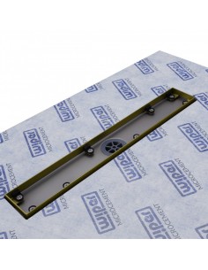 Wet Room Kit For Microcement Finish: Tray, Waste Trap And Drain Cover Zonda Brass