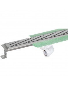 Linear Drain Kit: Economy Drain Sieme Steel Including Waste And Cover